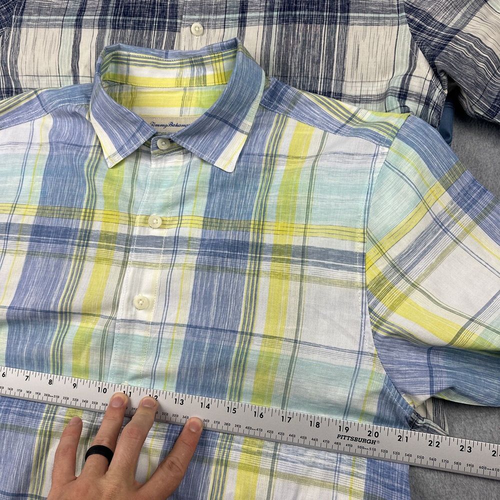 Lot Of 3 Tommy Bahama Shirts Mens M Cotton S/S Tropical Button Up Island‎ Plaid - Picture 5 of 12